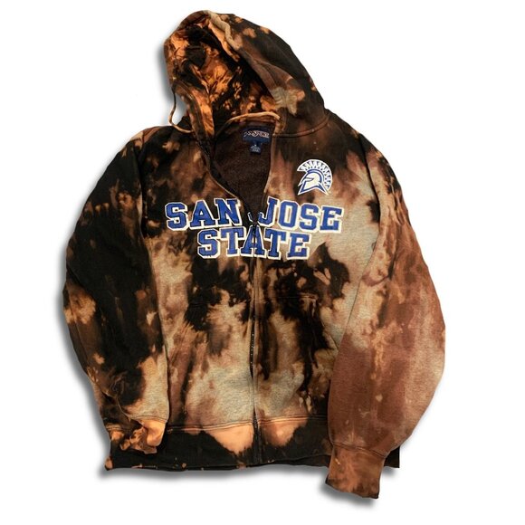 Acid Wash San Jose State University Zip-up Hoodie, Adult Mens XL, College, Made - Picture 1 of 1